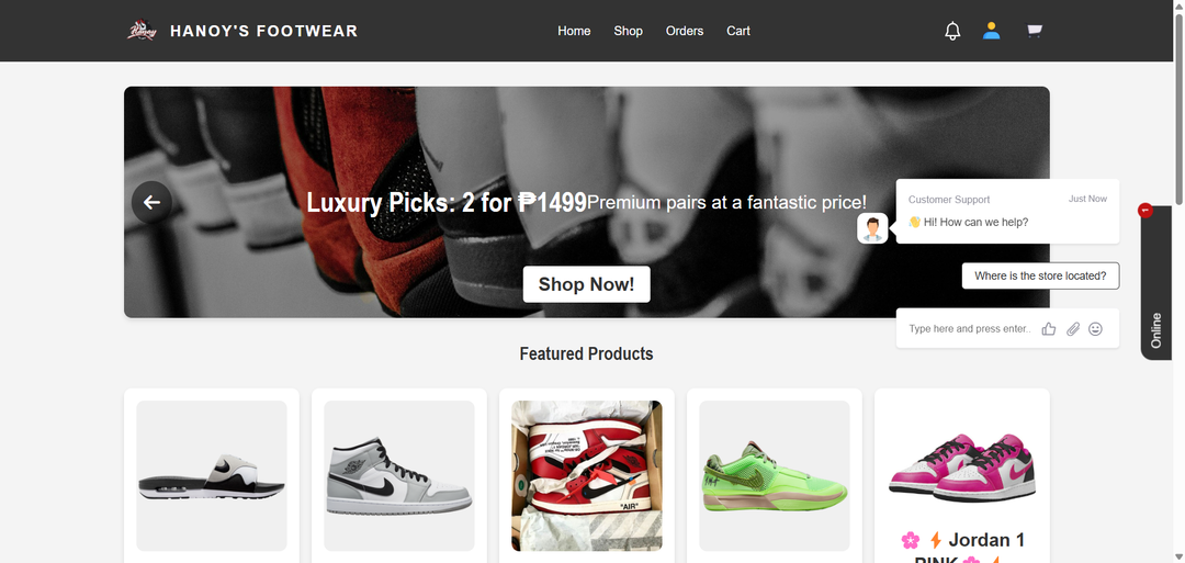 Hanoy's Footwear E-Commerce Website (Capstone Project)
